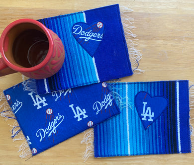 Mug Rug, Sarape Reversible Tapetito - Dodgers