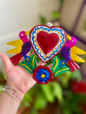 Hojalata Love Birds Wall Hanging