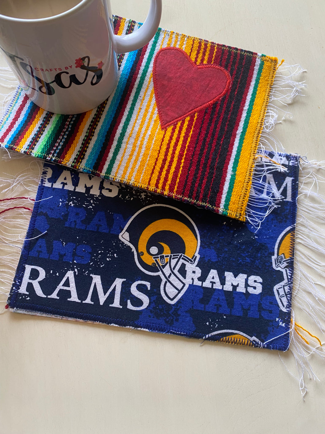 Mug Rug Sarape Reversible Tapetito- Rams